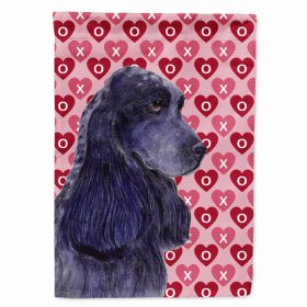 Cocker Spaniel #4 Hearts Love and Valentine's Day Portrait Flag Garden Size