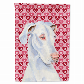 Great Dane #2 Hearts Love and Valentine's Day Portrait Flag Garden Size