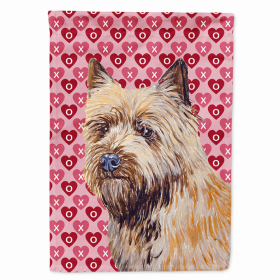 Cairn Terrier Hearts Love and Valentine's Day Portrait Flag Garden Size