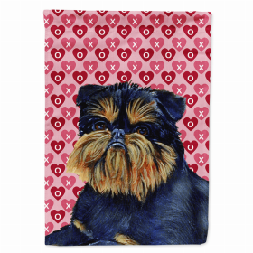 Brussels Griffon #2 Hearts Love and Valentine's Day Portrait Flag Garden Size