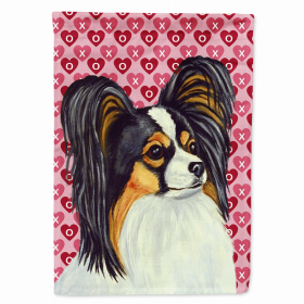 Papillon Hearts Love and Valentine's Day Portrait Flag Garden Size