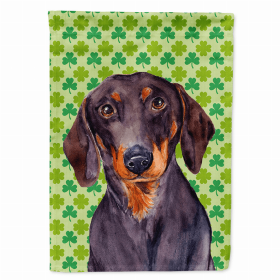 Dachshund #2 St. Patrick's Day Shamrock Portrait Flag Garden Size