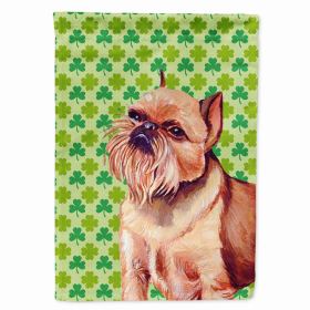 Brussels Griffon St. Patrick's Day Shamrock Portrait Flag Garden Size