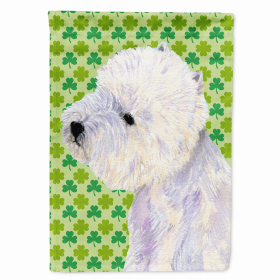 West Highland White Terrier St. Patrick's Day Shamrock Portrait Flag Garden Size