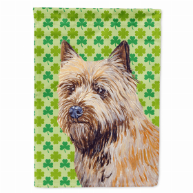 Cairn Terrier St. Patrick's Day Shamrock Portrait Flag Garden Size