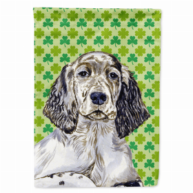 English Setter St. Patrick's Day Shamrock Portrait Flag Garden Size