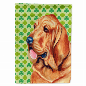 Bloodhound St. Patrick's Day Shamrock Portrait Flag Garden Size