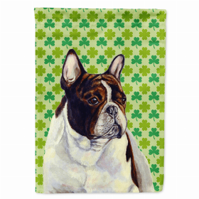 French Bulldog St. Patrick's Day Shamrock Portrait Flag Garden Size