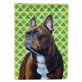 French Bulldog #2 St. Patrick's Day Shamrock Portrait Flag Garden Size