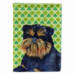 Brussels Griffon #2 St. Patrick's Day Shamrock Portrait Flag Garden Size