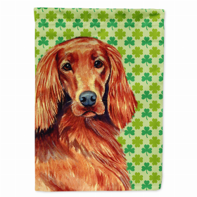 Irish Setter St. Patrick's Day Shamrock Portrait Flag Garden Size