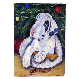 Great Dane - Harlequin - Uncropped - Christmas Themed House Flag