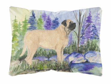 Mastiff 2 Portrait/Landscape Painting Fabric Decorative Pillow