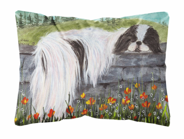 Japanese Chin 1 Portrait/Landscape Painting Fabric Decorative Pillow