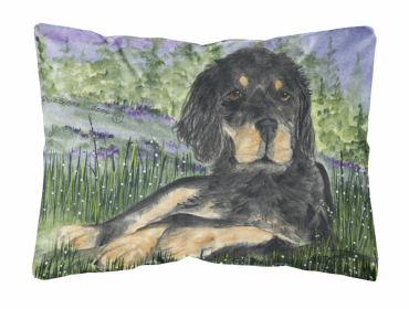 Gordon Setter Portrait/Landscape Painting Fabric Decorative Pillow