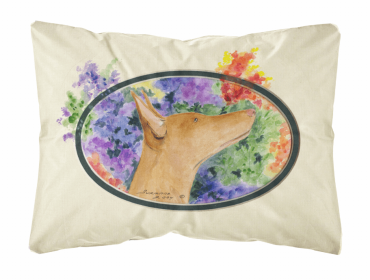 Ibizan Hound Portrait/Landscape Painting Fabric Decorative Pillow