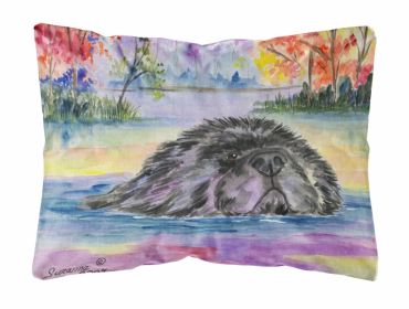 Newfoundland 1 Portrait/Landscape Painting Fabric Decorative Pillow