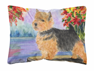 Norwich Terrier 2 Portrait/Landscape Painting Fabric Decorative Pillow