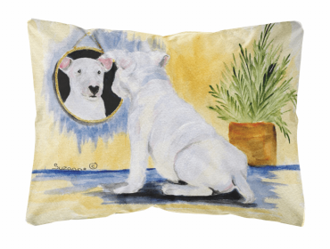 Bull Terrier 1 Portrait/Landscape Painting Fabric Decorative Pillow