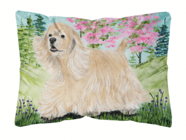 Cocker Spaniel 1 Portrait/Landscape Painting Fabric Decorative Pillow