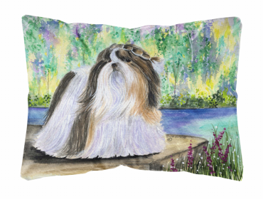 Shih Tzu 3 Portrait/Landscape Painting Fabric Decorative Pillow