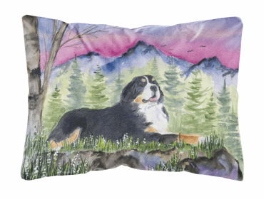 Bernese Mountain Dog 1 Portrait/Landscape Painting Fabric Decorative Pillow