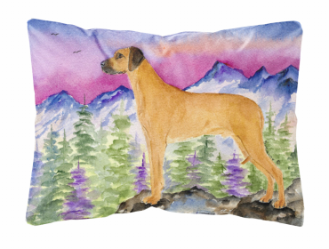 Rhodesian Ridgeback Portrait/Landscape Painting Fabric Decorative Pillow