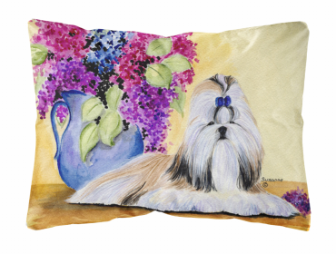 Shih Tzu 4 Portrait/Landscape Painting Fabric Decorative Pillow