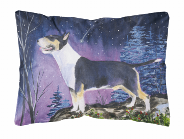 Bull Terrier 3 Portrait/Landscape Painting Fabric Decorative Pillow