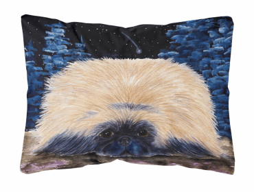 Pekingese 1 Portrait/Landscape Painting Fabric Decorative Pillow