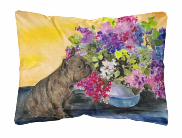 French Bulldog 2 Portrait/Landscape Painting Fabric Decorative Pillow