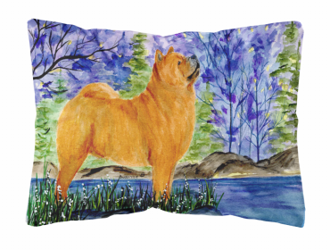 Chow Chow 7 Portrait/Landscape Painting Fabric Decorative Pillow