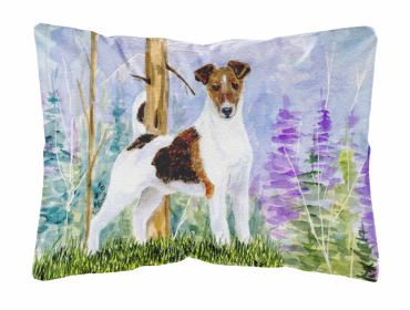 Jack Russell Terrier Portrait/Landscape Painting Fabric Decorative Pillow