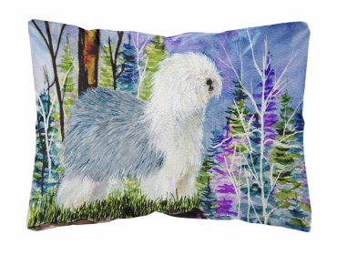 Old English Sheepdog 2 Portrait/Landscape Painting Fabric Decorative Pillow