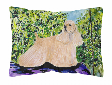 Cocker Spaniel Portrait/Landscape Painting Fabric Decorative Pillow