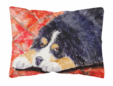 Bernese Mountain Dog 4 Portrait/Landscape Painting Fabric Decorative Pillow