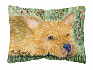 Norwich Terrier 4 Portrait/Landscape Painting Fabric Decorative Pillow