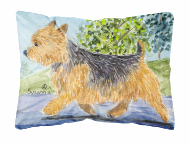 Norwich Terrier 5 Portrait/Landscape Painting Fabric Decorative Pillow