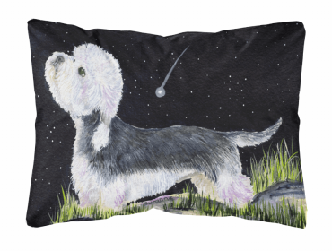 Dandie Dinmont Terrier Portrait/Landscape Painting Fabric Decorative Pillow