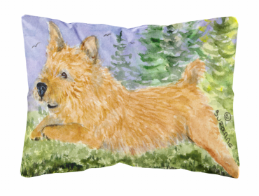 Norwich Terrier 8 Portrait/Landscape Painting Fabric Decorative Pillow