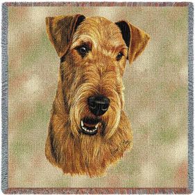 Airedale Terrier - Lap Square Cotton Woven Blanket Throw