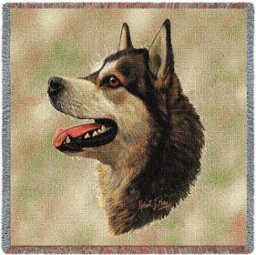 Alaskan Malamute - Lap Square Cotton Woven Blanket Throw