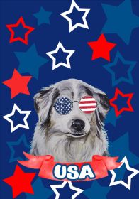 Australian Sheperd - Patriotic House Flag