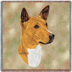 Basenji - Lap Square Cotton Woven Blanket Throw