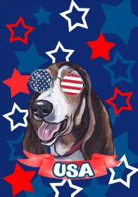 Basset Hound - Patriotic House Flag