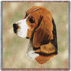 Beagle - Lap Square Cotton Woven Blanket Throw