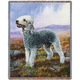 Bedlington Terrier - Cotton Woven Blanket Throw