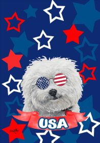 Bichon Frise - Patriotic House Flag