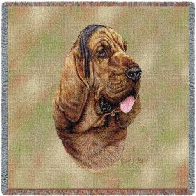 Bloodhound - Lap Square Cotton Woven Blanket Throw