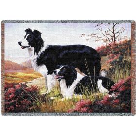 Border Collie - Cotton Woven Blanket Throw